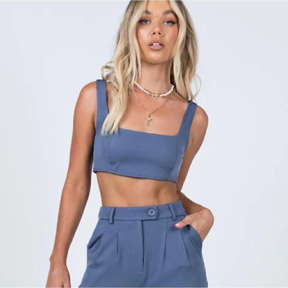 Princess Polly Huxley Blue Top Size 2